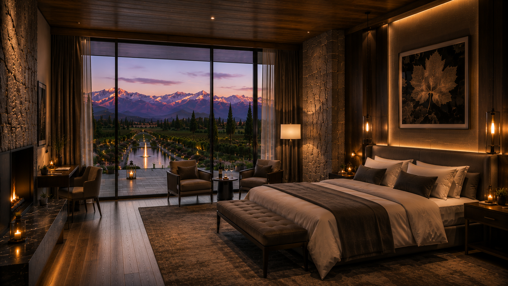 Suite panorámica con vista a la Cordillera y espejo de agua